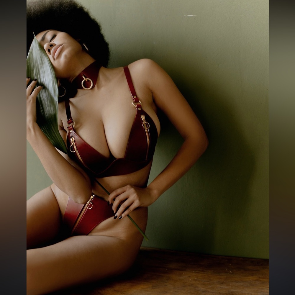 Anoeses red leather 3 piece set - Picture 2 of 16